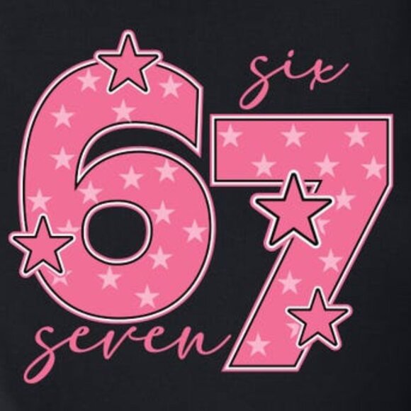 Pink 67 Meme Shirt, Six Seven Trend Tee, Funny Viral Number shirt 141 - Picture 2 of 5